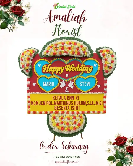 Papan Bunga Pernikahan Watugajah